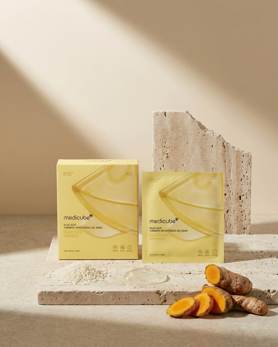 Medicube Kojic Acid Turmeric Gel Mask  confezione di 4 - 28g 