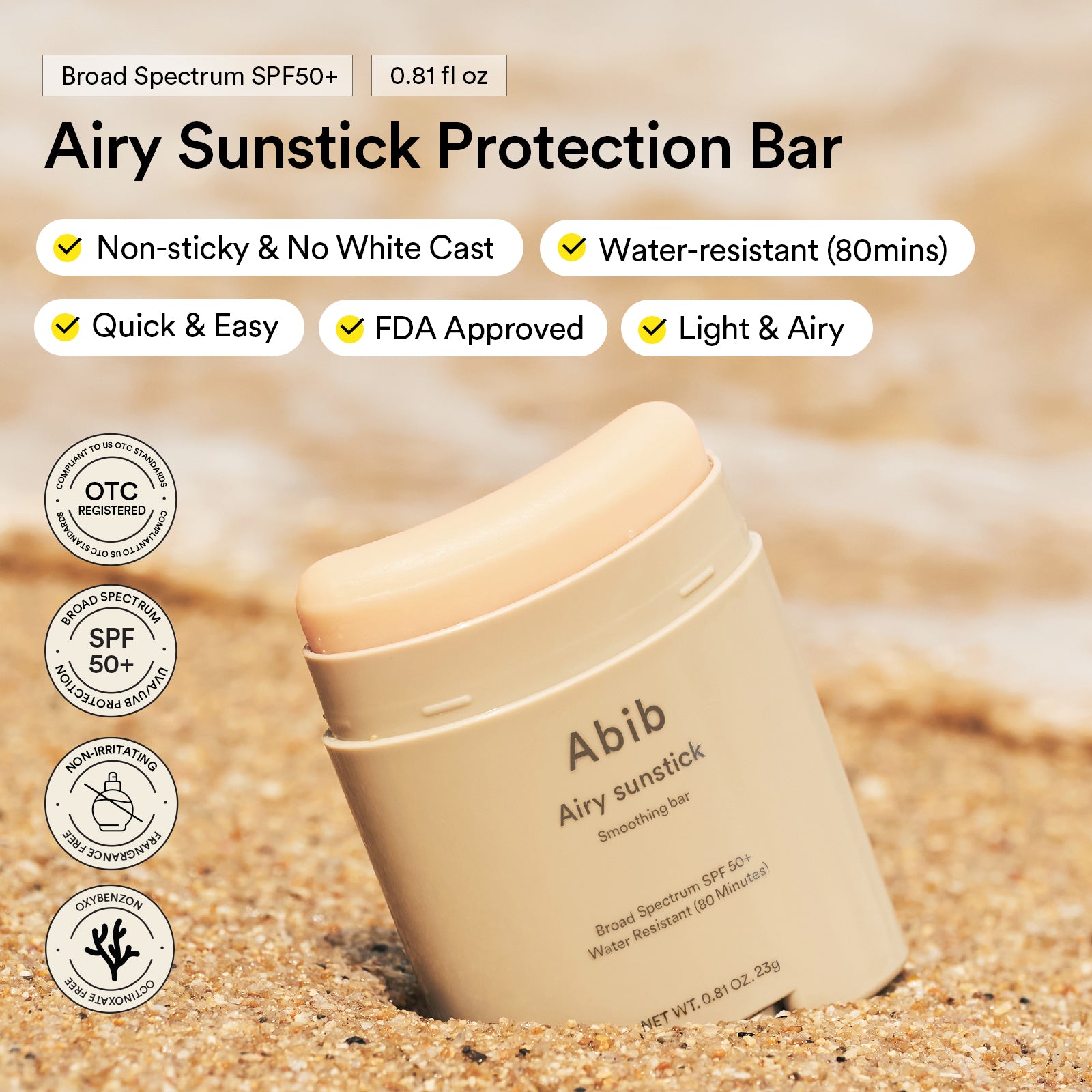 Abib Airy Sunstick Smoothing Bar SPF 50+ - vista 2